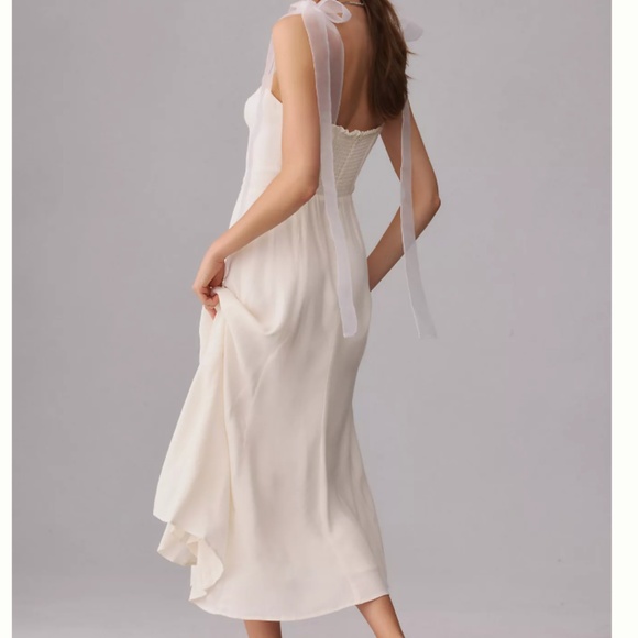 BEST Reformation Kairo Midi Dress - Ivory Off White Bridal Wedding Event Sz12 - Picture 10 of 11